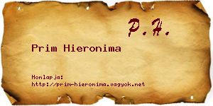 Prim Hieronima névjegykártya